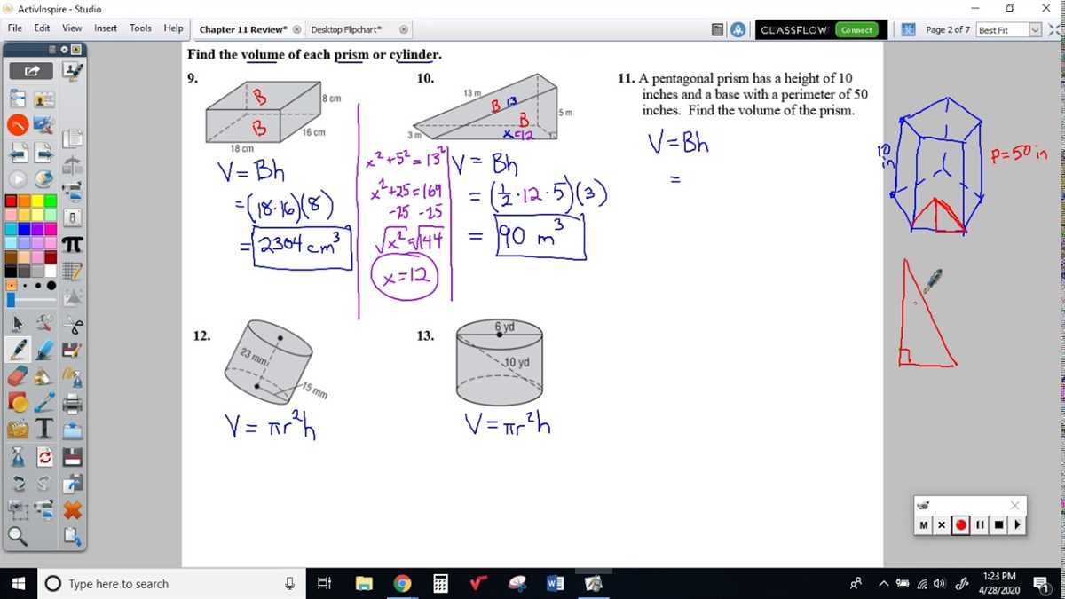 Geometry Chapter 7 Review Answers
