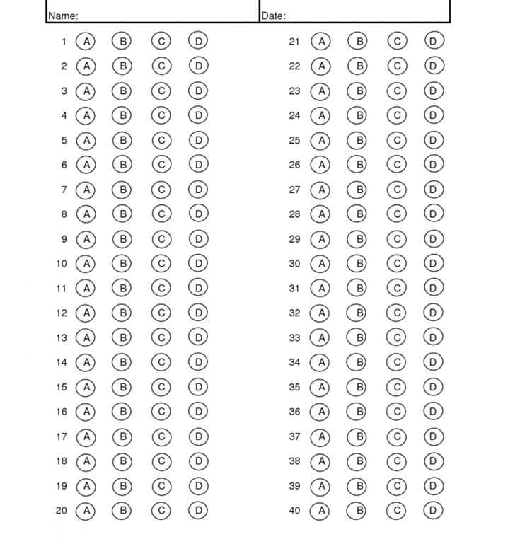 2. Fill-in-the-Blank Answer Sheet