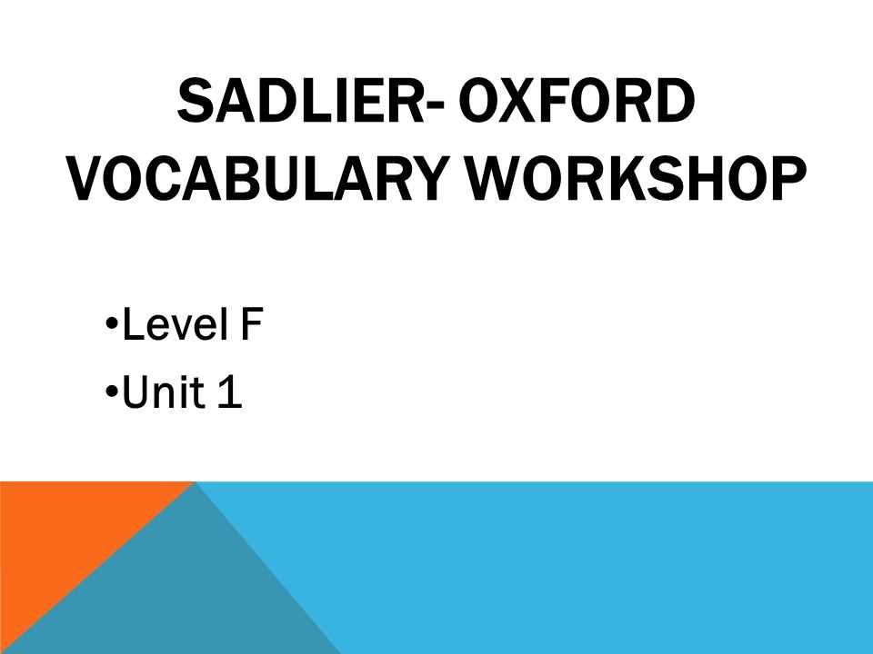 Sadlier Vocabulary Workshop Level A Answers Unit 3
