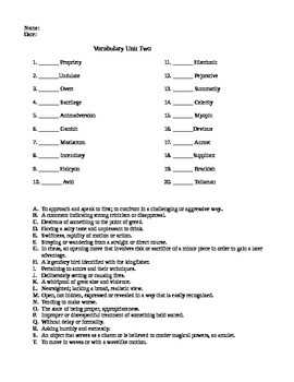 Sadlier vocabulary workshop level e unit 2 answers